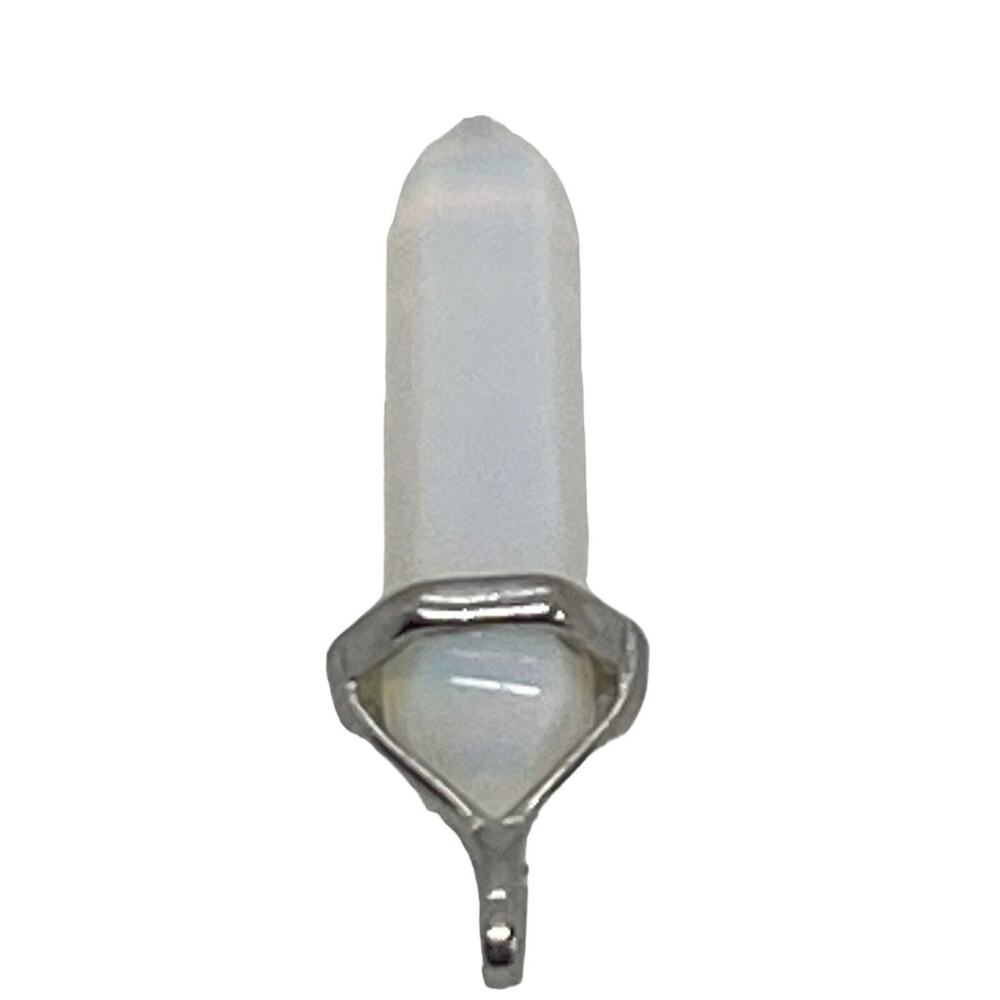 Crystal Quartz 1.75" Pendant Double Terminated Point Hexagonal White Jade Healer - Picture 9 of 13